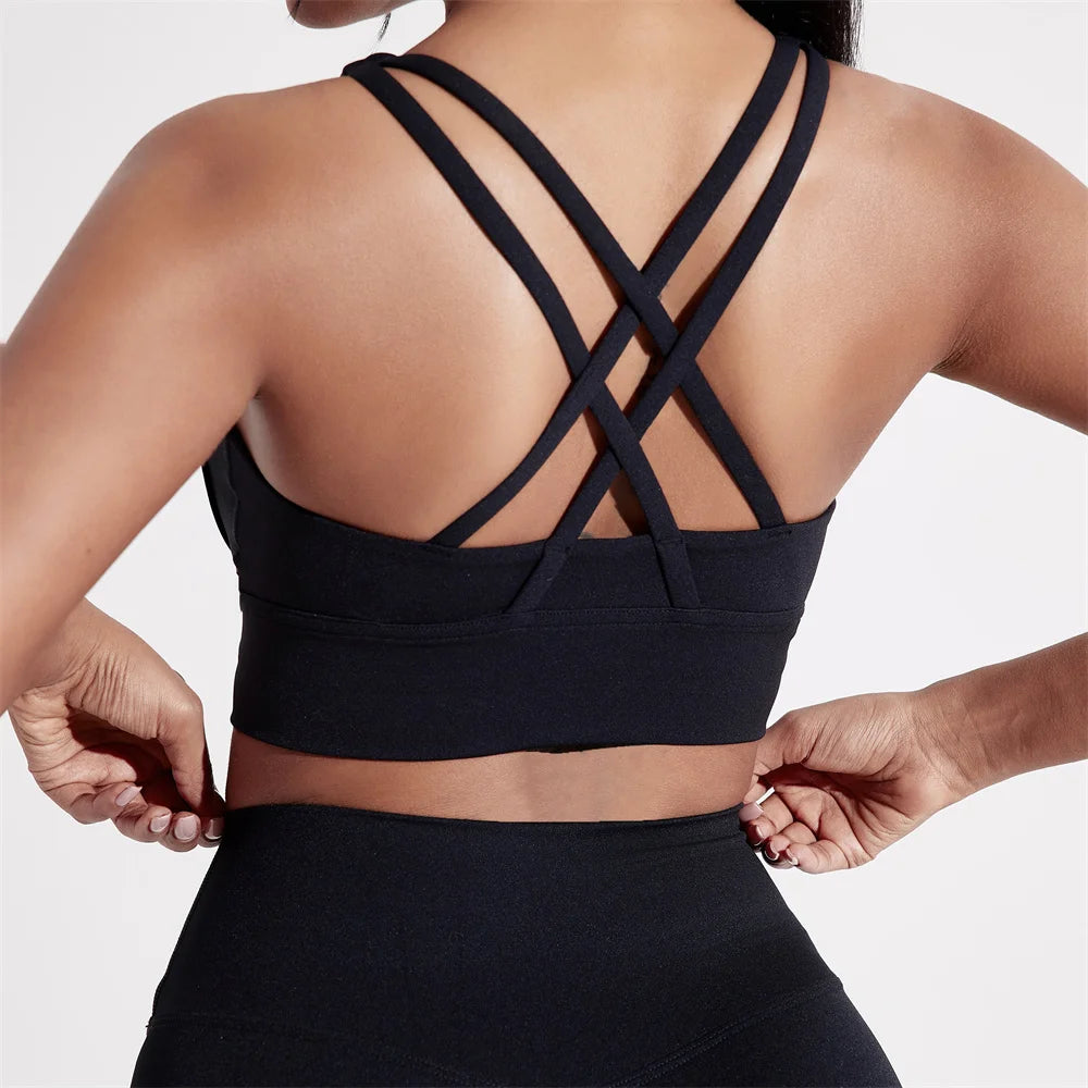 Cross Back Fitness Sports Bra - High Support
