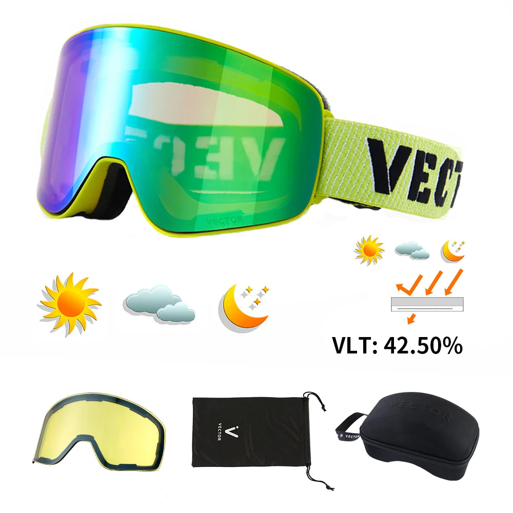 Ski Goggles - Anti-Fog UV400 Snowboard Eyewear