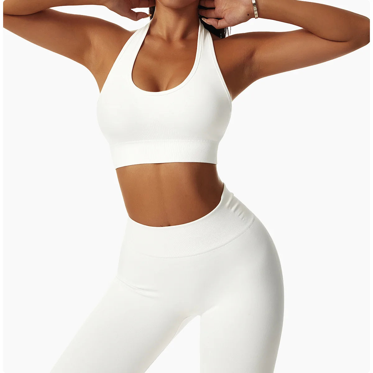 Sports Bra with Halter Neck & Breathable Design for Active Comfort