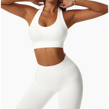 Sports Bra with Halter Neck & Breathable Design for Active Comfort