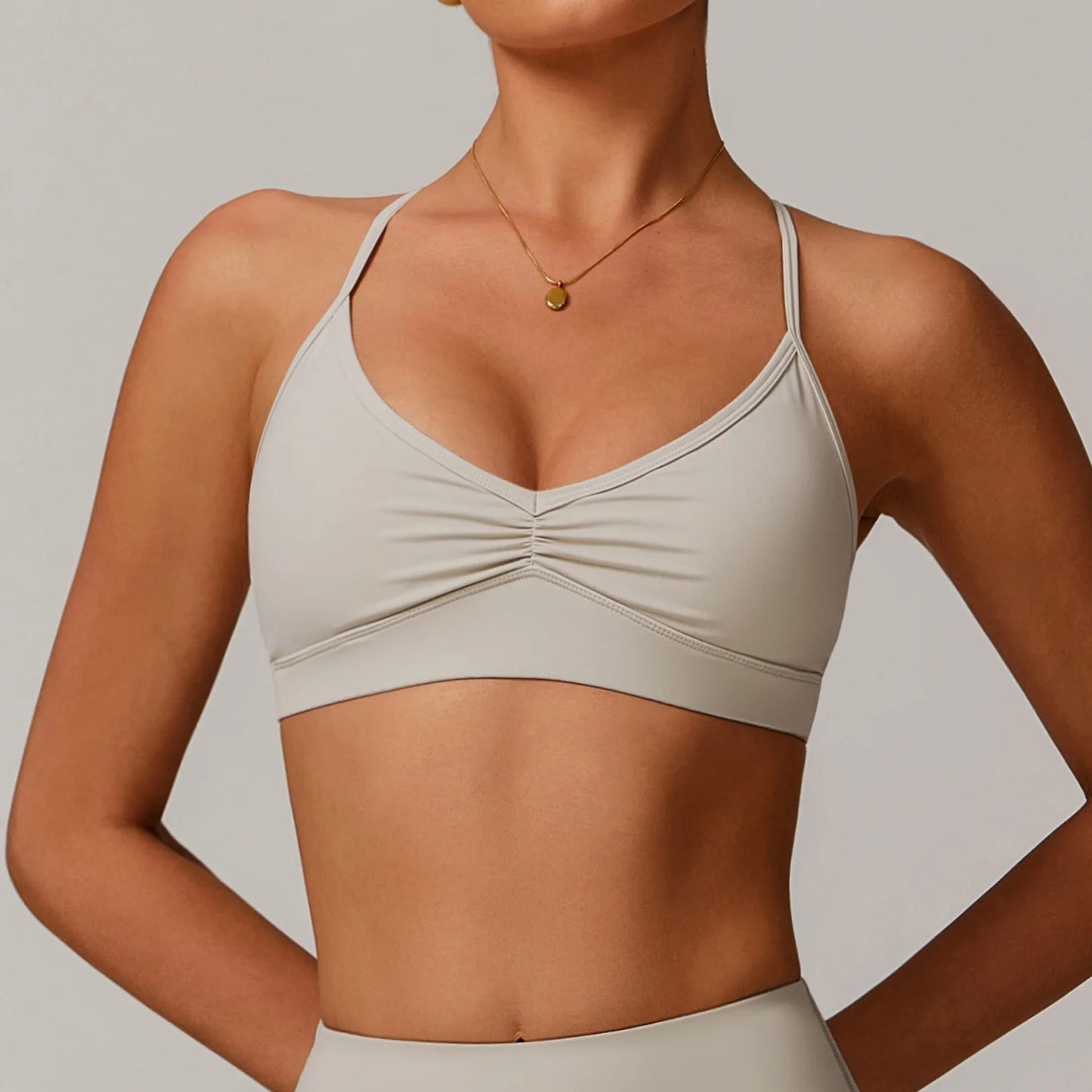 Sports Bra with Breathable Quick-Dry Cross Back Design