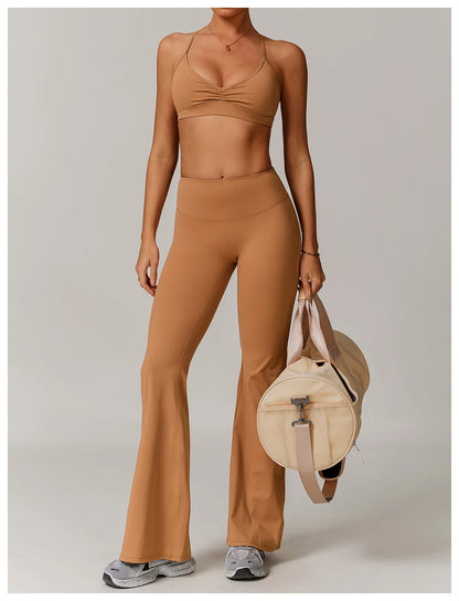 Sports Bra with Breathable Quick-Dry Cross Back Design