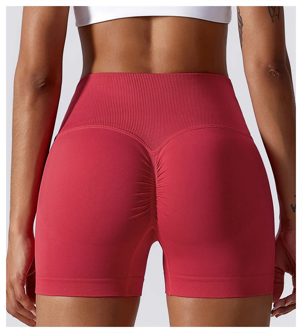 High Waist Yoga Shorts - Seamless, Breathable, and Supportive