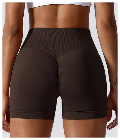 High Waist Yoga Shorts - Seamless, Breathable, and Supportive