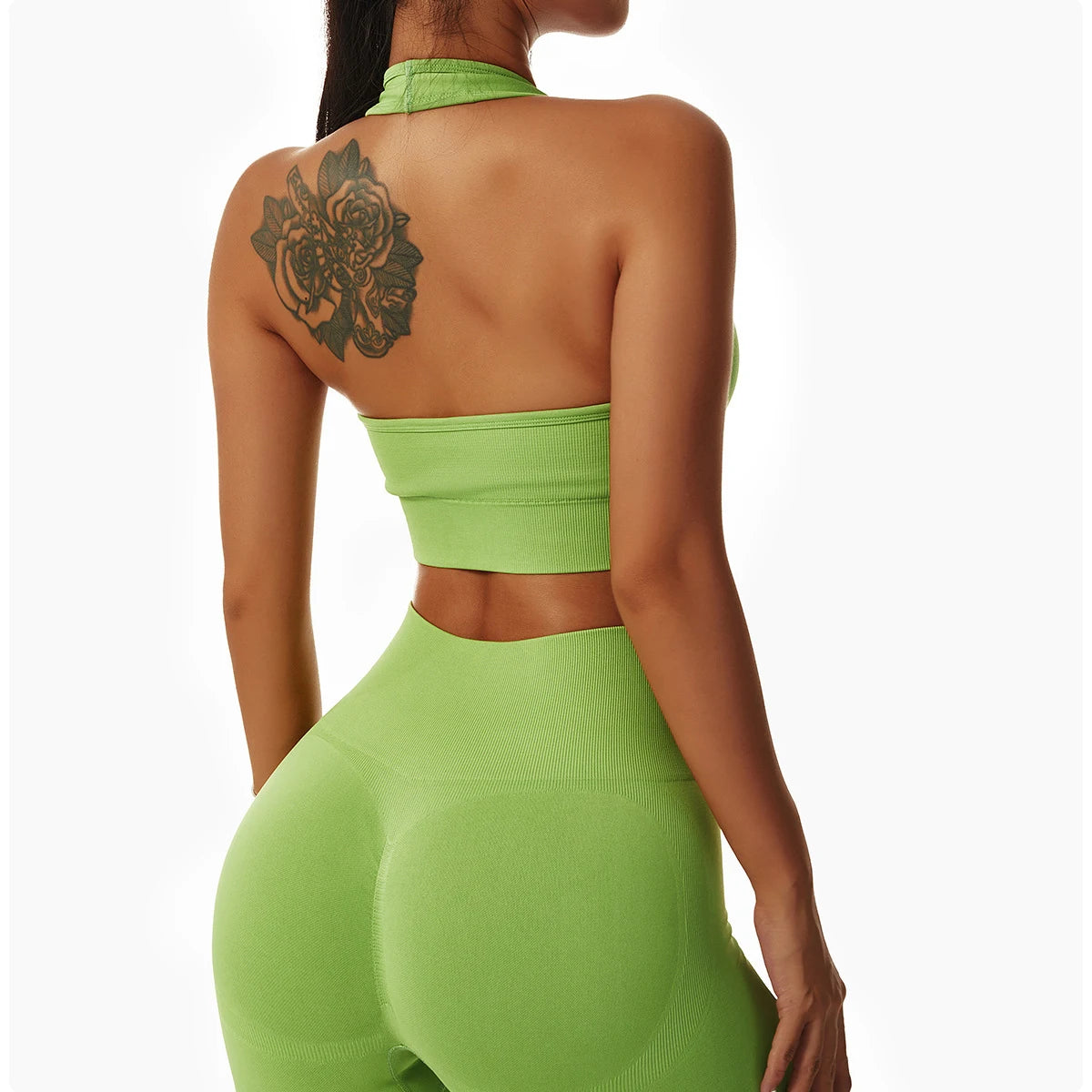 Sports Bra with Halter Neck & Breathable Design for Active Comfort