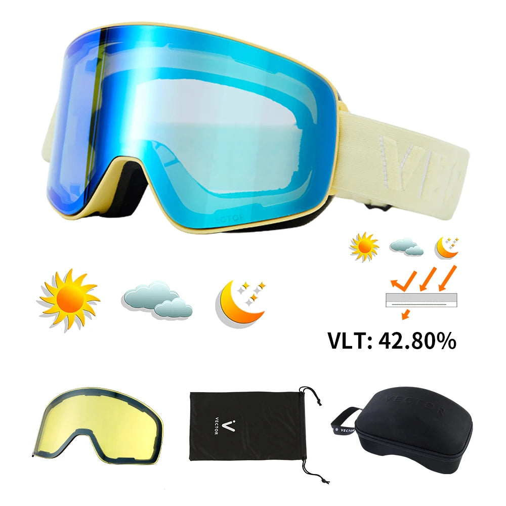 Ski Goggles - Anti-Fog UV400 Snowboard Eyewear