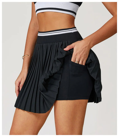Golf Pleated Skirt: High Waist Comfort & Breathability