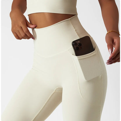 Cozy SkinFriendly Breathable Pocket Yoga Leggings - High Waist and Comfortable