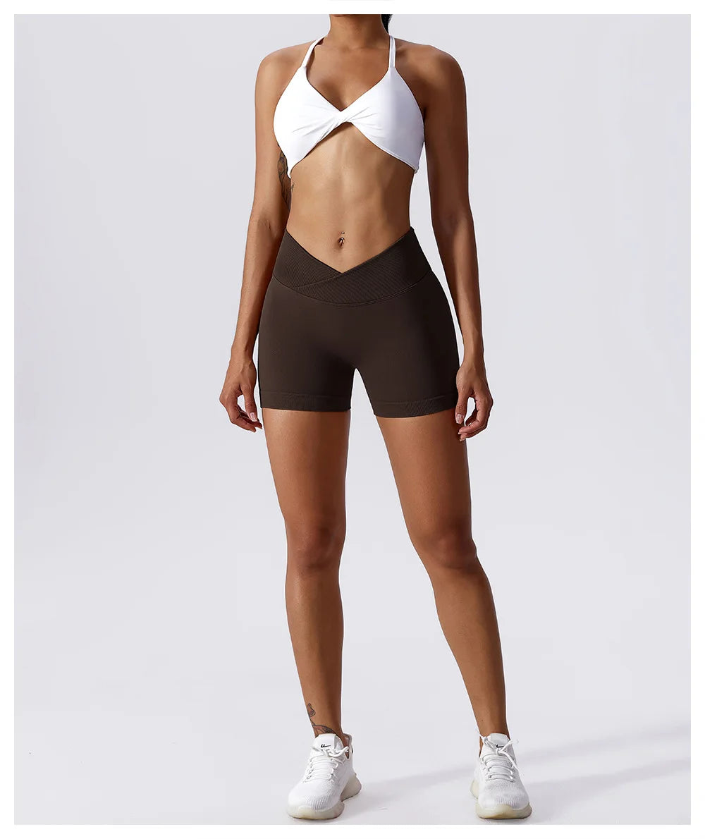 High Waist Yoga Shorts - Seamless, Breathable, and Supportive