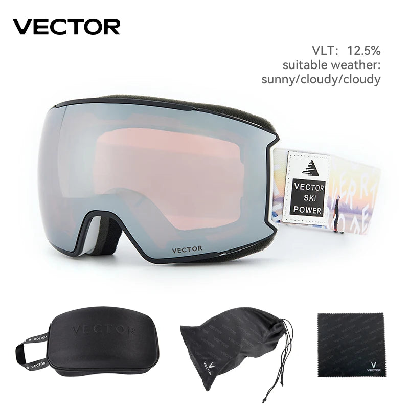 Ski Goggles with UV400 & Anti-Fog Features for Winter Sports