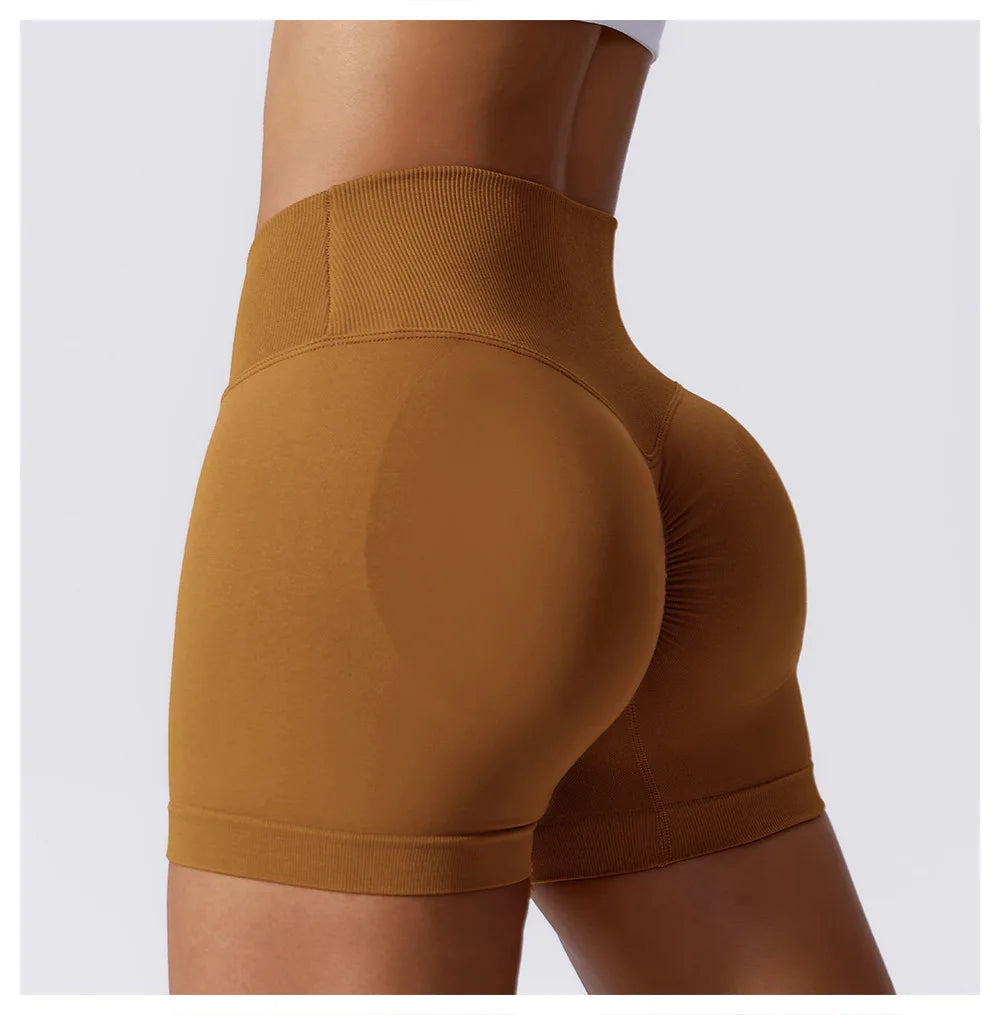 High Waist Yoga Shorts - Seamless, Breathable, and Supportive