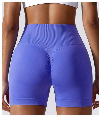 High Waist Yoga Shorts - Seamless, Breathable, and Supportive