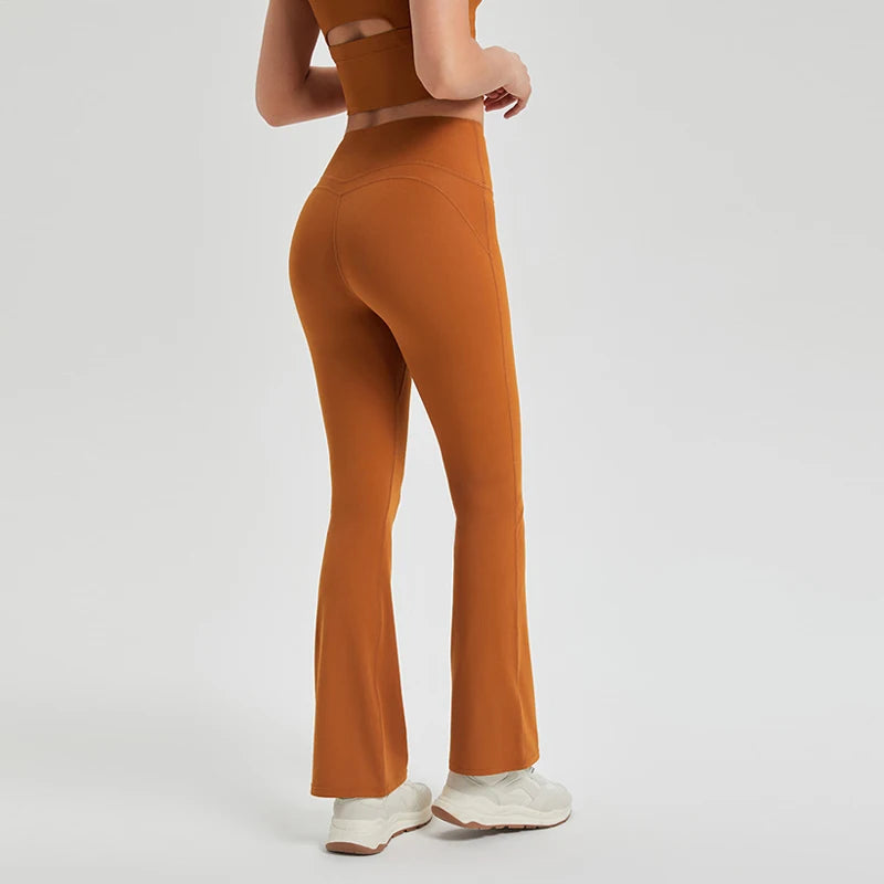 Antibacterial Push-Up Sports Leggings with Flared Design