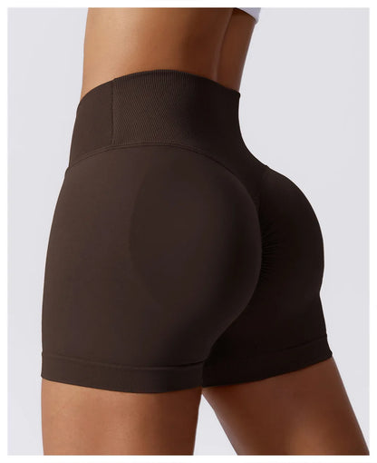 High Waist Yoga Shorts - Seamless, Breathable, and Supportive