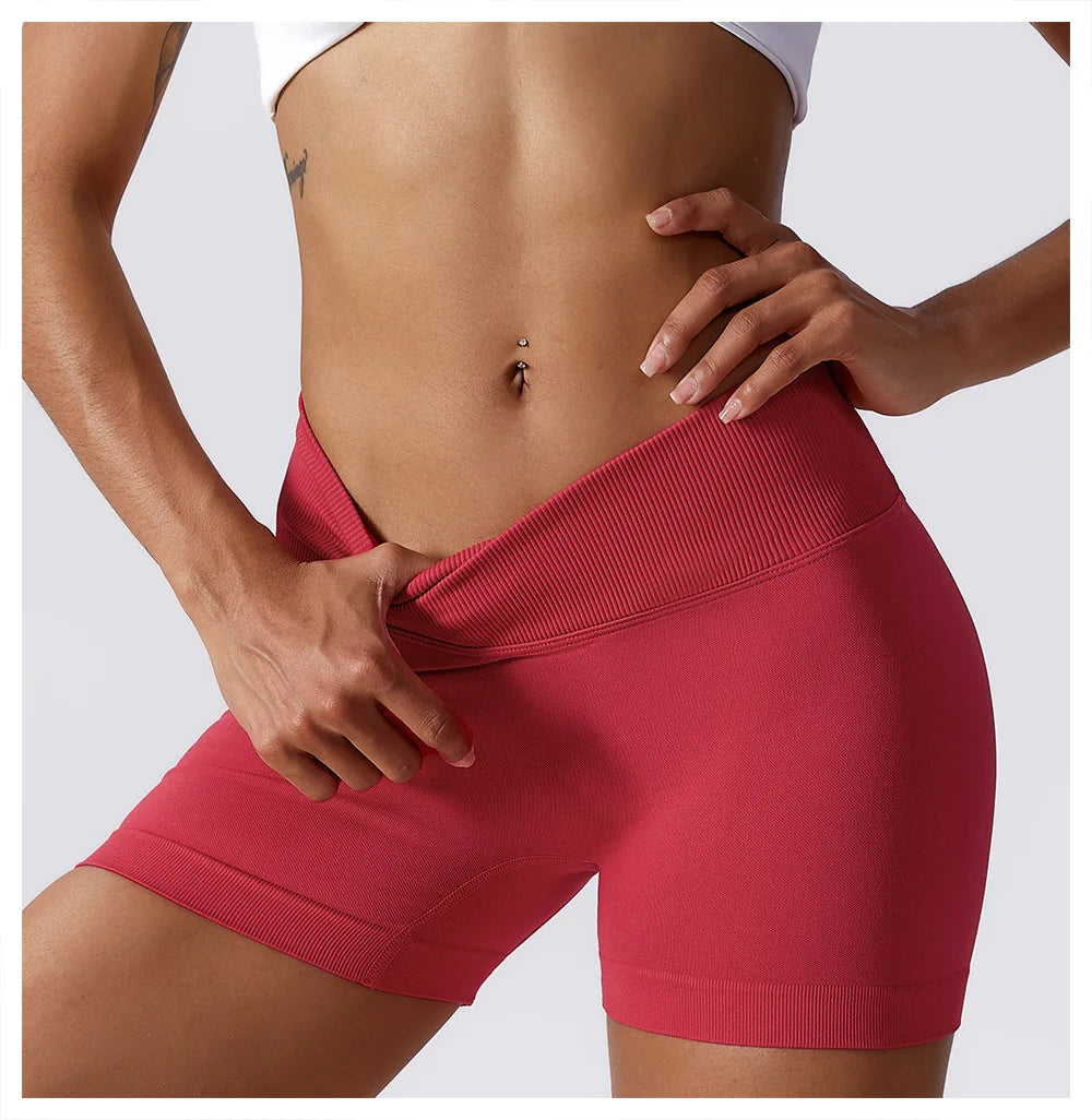 High Waist Yoga Shorts - Seamless, Breathable, and Supportive