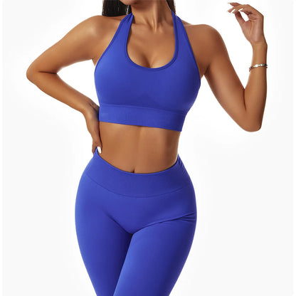 Sports Bra with Halter Neck & Breathable Design for Active Comfort