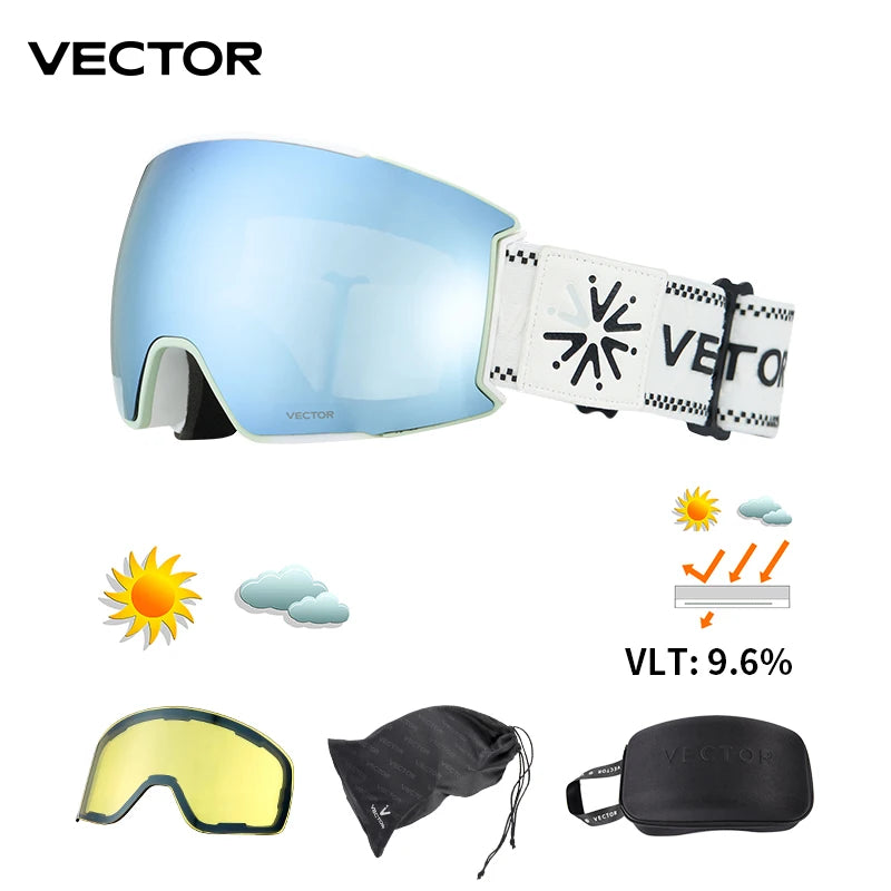 Ski Goggles with UV400 & Anti-Fog Features for Winter Sports