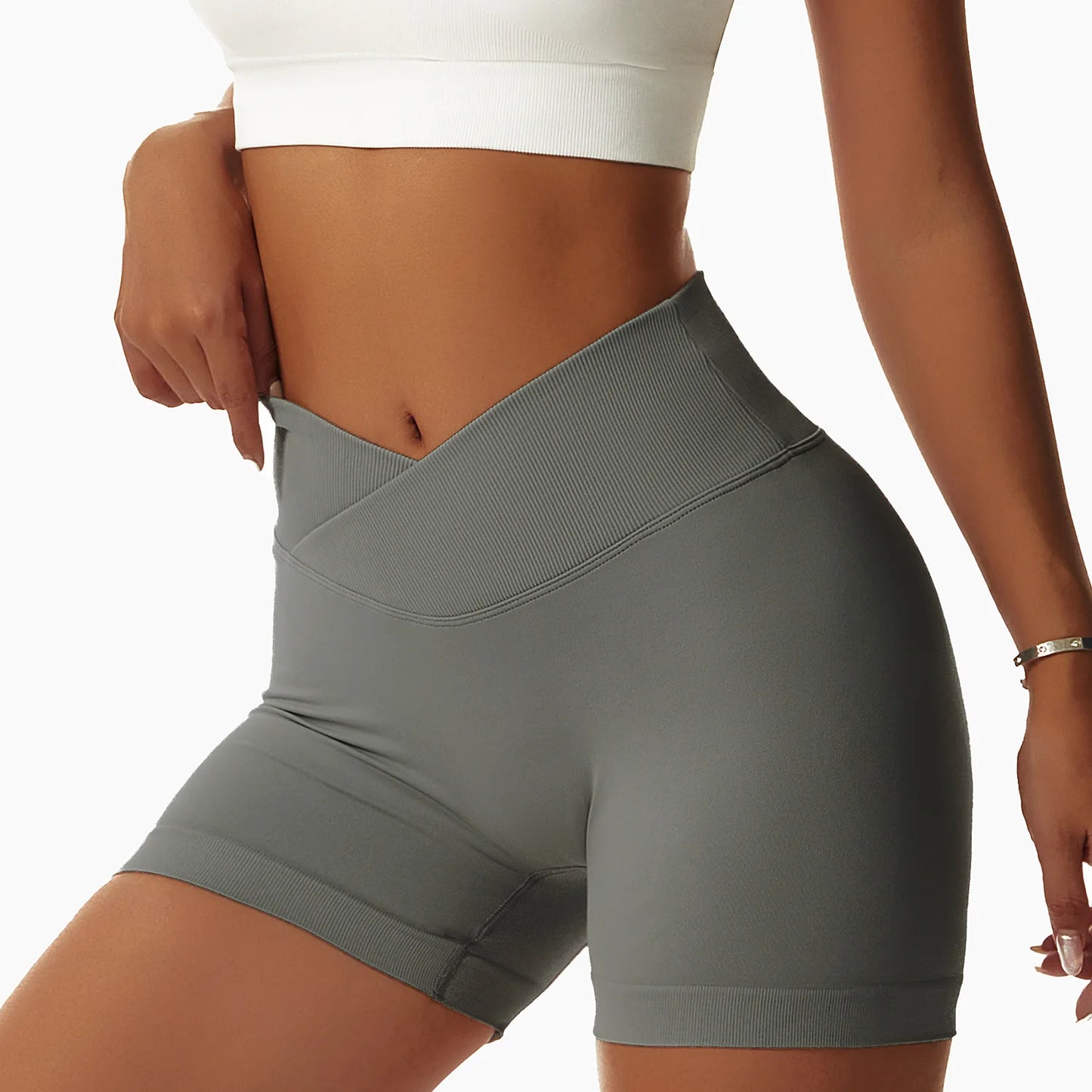 High Waist Yoga Shorts - Seamless, Breathable, and Supportive