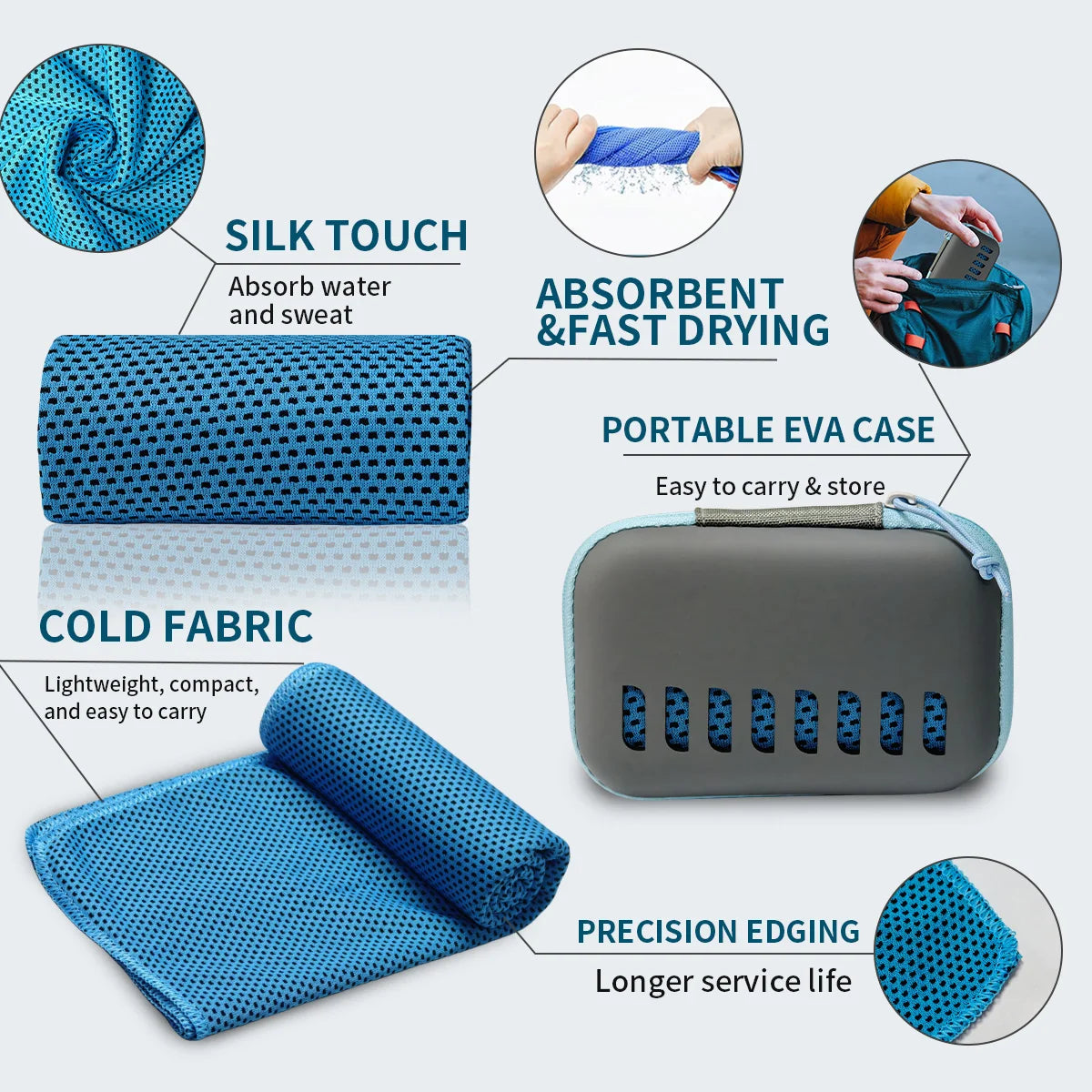 Compact & Portable Quick Dry Towels for Sports Gym, Hiking and Yoga