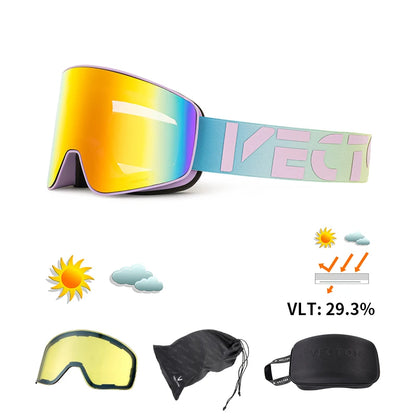 Ski Goggles with Anti Fog & UV400 Protection