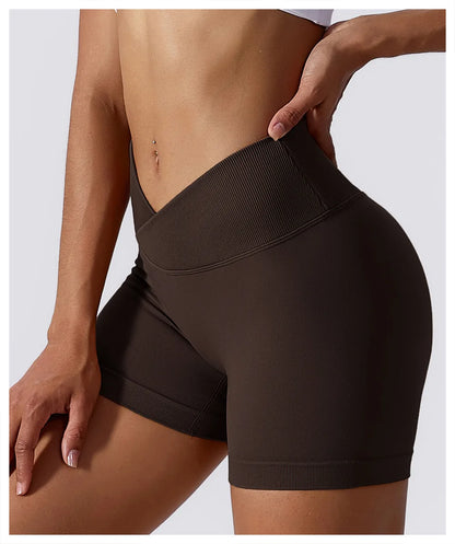 High Waist Yoga Shorts - Seamless, Breathable, and Supportive