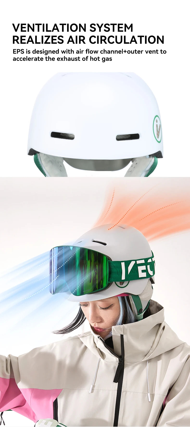 Ski Helmet with Removable Lining & CE Certified Safety