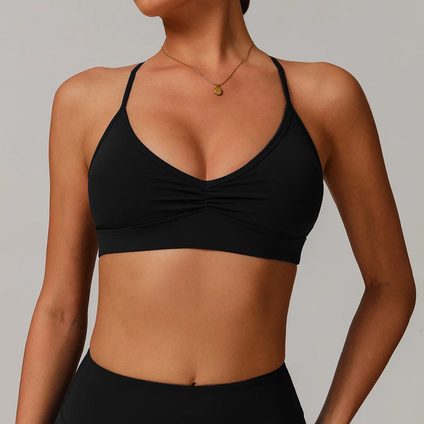 Sports Bra with Breathable Quick-Dry Cross Back Design
