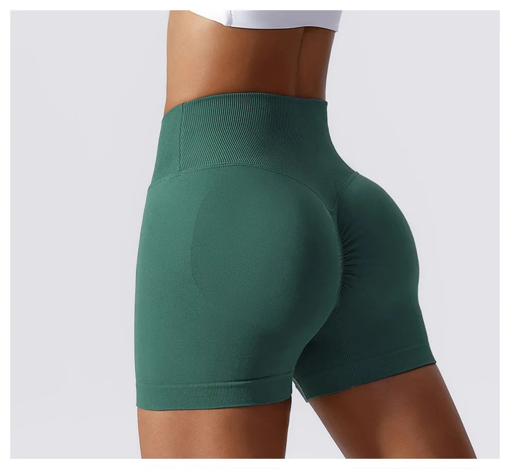 High Waist Yoga Shorts - Seamless, Breathable, and Supportive