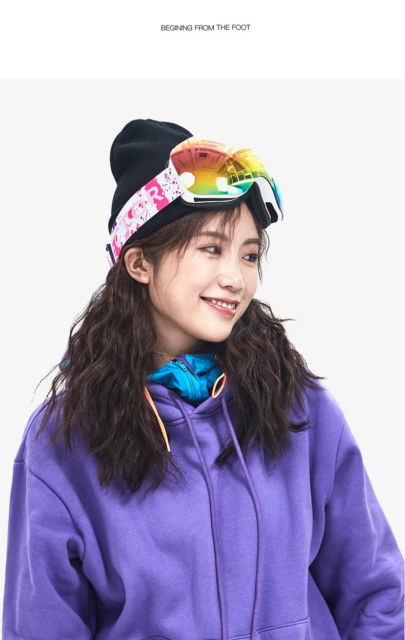Ski Goggles with UV Protection & Interchangeable Lenses
