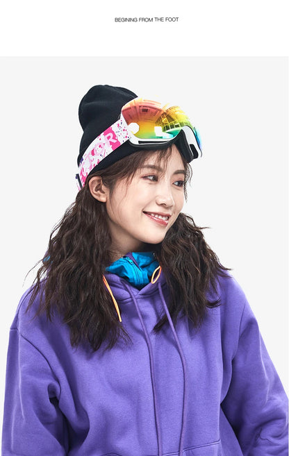 Ski Goggles with UV Protection & Interchangeable Lenses