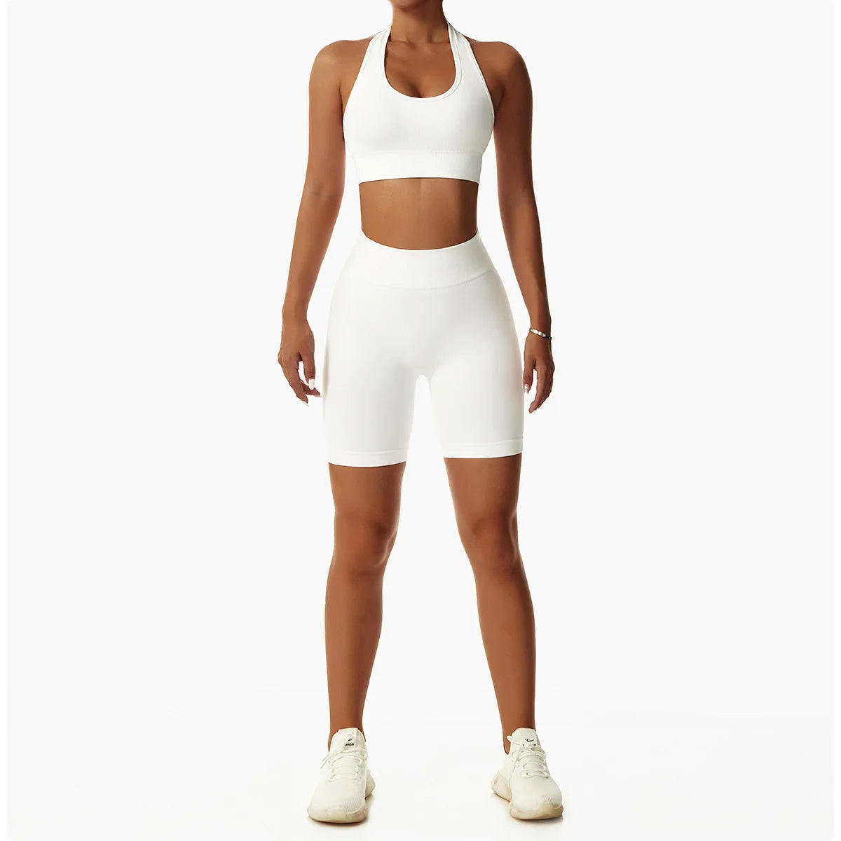 Sports Bra with Halter Neck & Breathable Design for Active Comfort