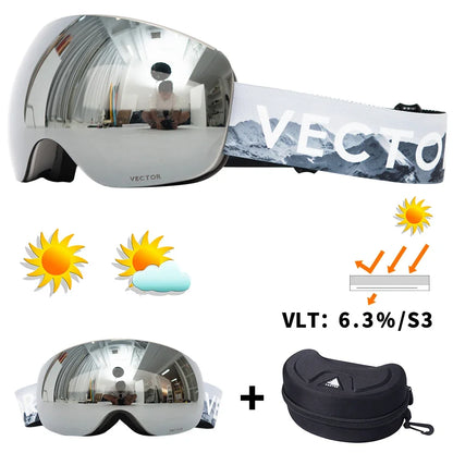 Ski Goggles with UV Protection & Interchangeable Lenses