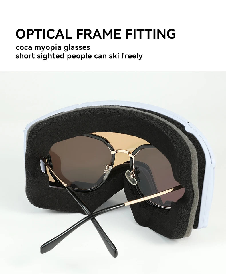 Ski Goggles with UV400 & Anti-Fog Features for Winter Sports