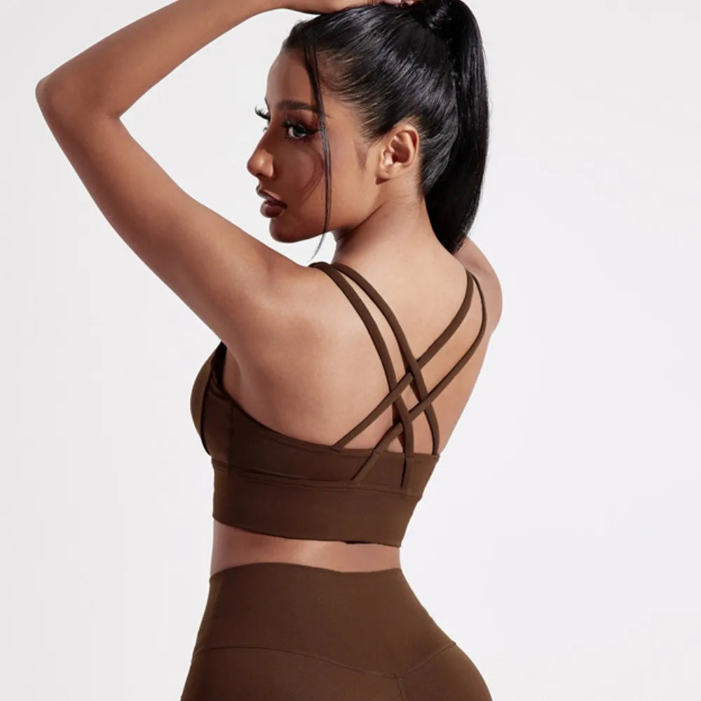 Cross Back Fitness Sports Bra - High Support