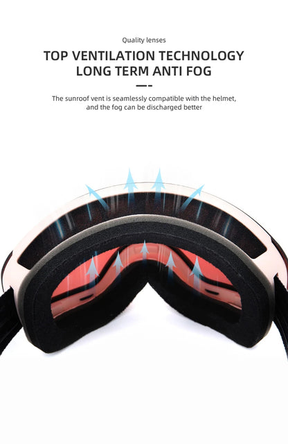 Ski Goggles with UV Protection & Interchangeable Lenses