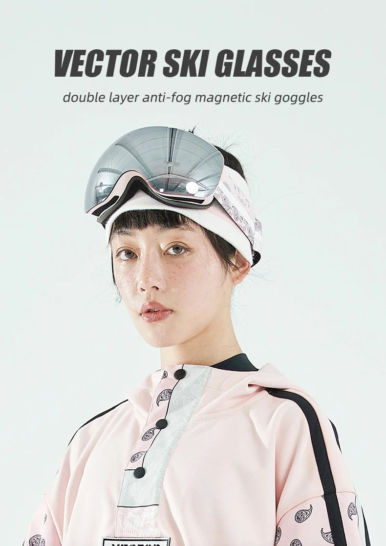 Ski Goggles with UV Protection & Interchangeable Lenses