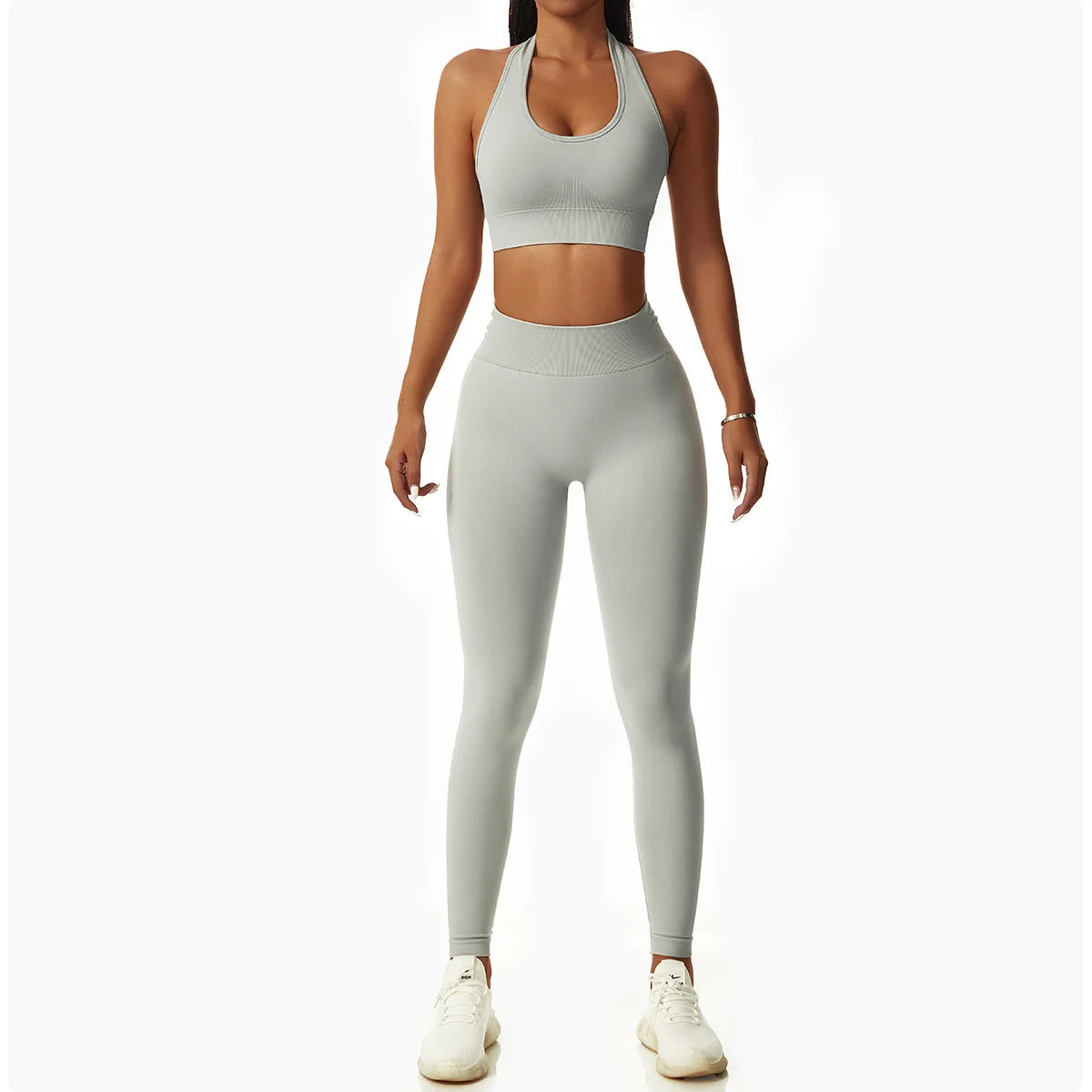 Sports Bra with Halter Neck & Breathable Design for Active Comfort