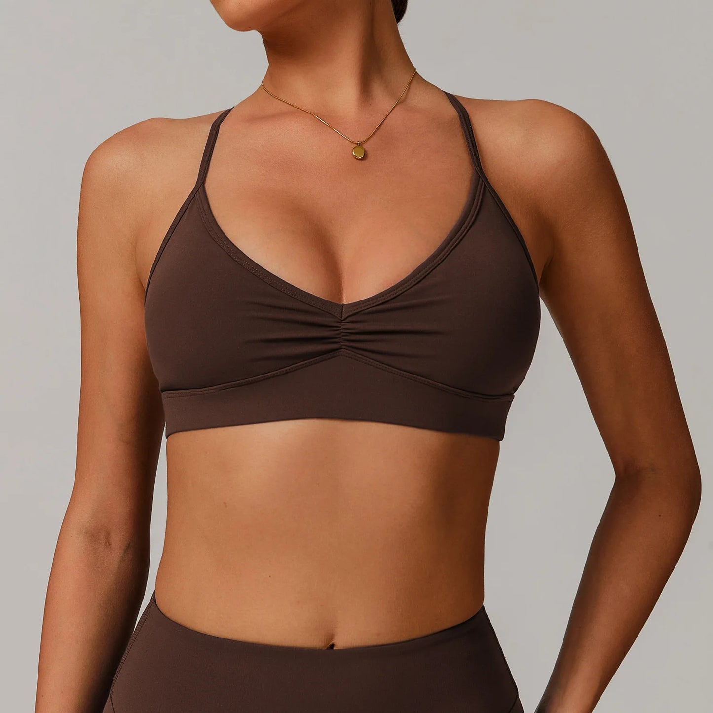 Sports Bra with Breathable Quick-Dry Cross Back Design