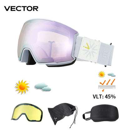 Ski Goggles with UV400 & Anti-Fog Features for Winter Sports