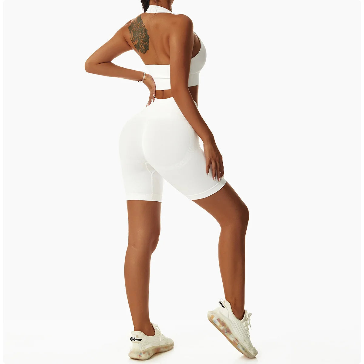 Sports Bra with Halter Neck & Breathable Design for Active Comfort