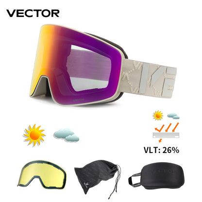 Ski Goggles with Anti Fog & UV400 Protection