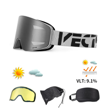 Ski Goggles with Anti Fog & UV400 Protection