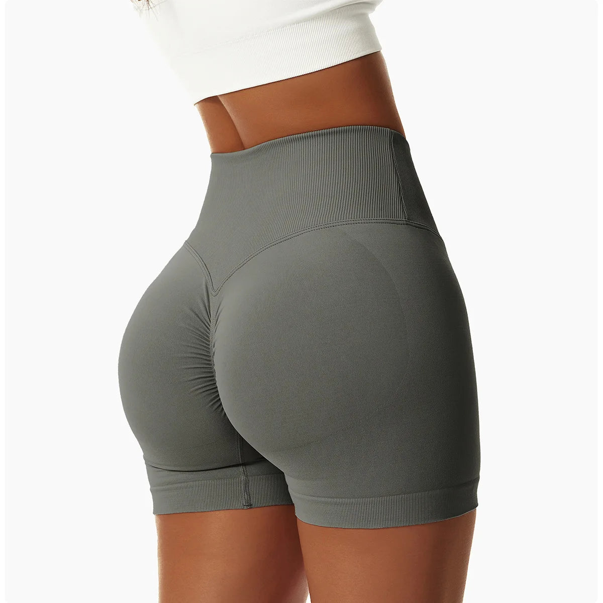 High Waist Yoga Shorts - Seamless, Breathable, and Supportive