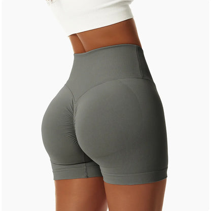 High Waist Yoga Shorts - Seamless, Breathable, and Supportive