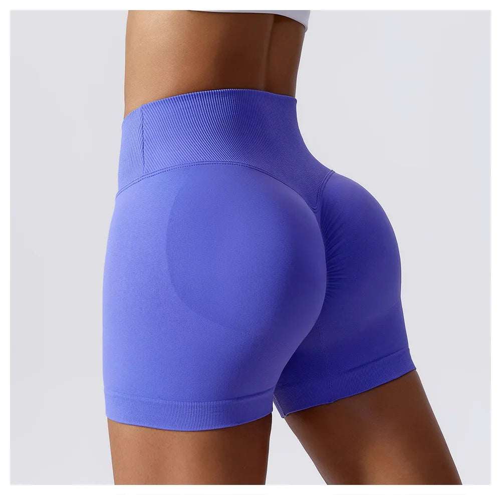 High Waist Yoga Shorts - Seamless, Breathable, and Supportive