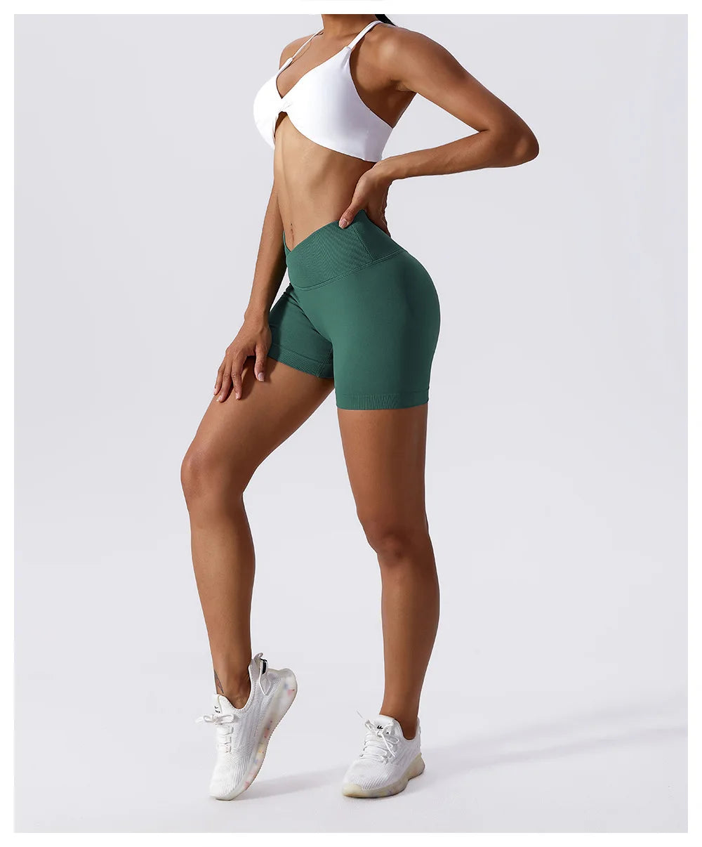 High Waist Yoga Shorts - Seamless, Breathable, and Supportive