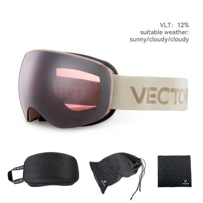 Ski Goggles with UV Protection & Interchangeable Lenses