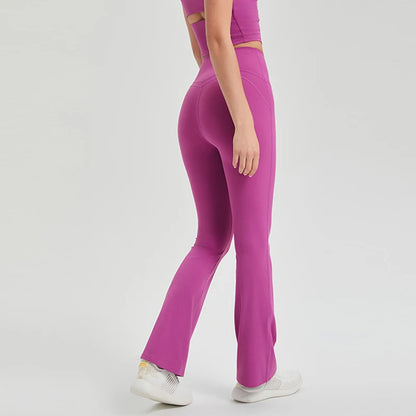 Antibacterial Push-Up Sports Leggings with Flared Design