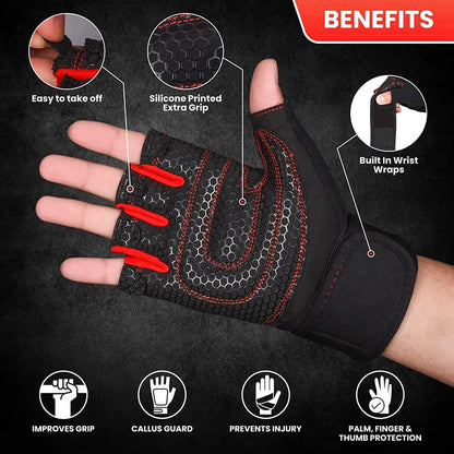 Weight Lifting Gloves With Wrist Wrap